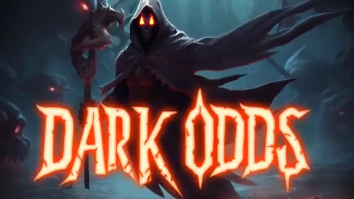 Interface do slot Dark Odds com tema sombrio e misterioso