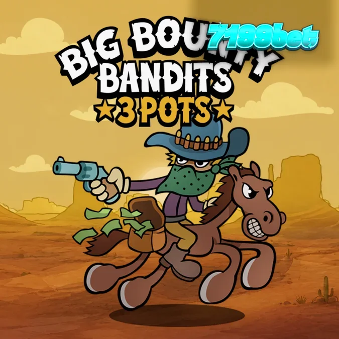 Interface do jogo Big Bounty Bandits 3 Pots com estilo cartoon